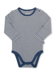 Kite - Baby organic cotton stripy bodysuit navy - Yarn dyed stripe - Popper openings