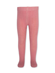 Kite - Girls organic cotton cable tights pink - Rib waistband