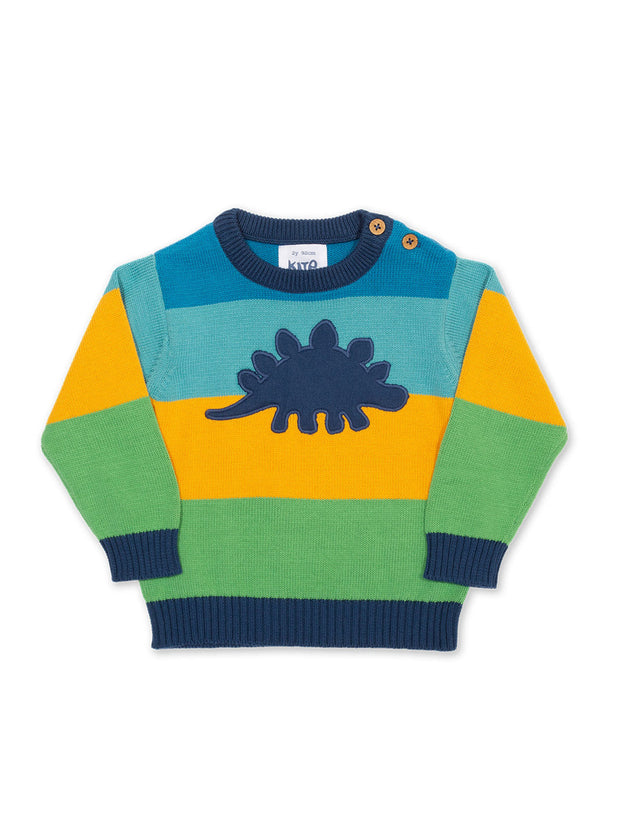 Kite - Boys organic cotton steggie jumper rainbow - Appliqué design - Midweight knitwear