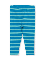 Kite - Boys organic cotton stripy leggings blue - Yarn dyed stripe - Elasticated waistband