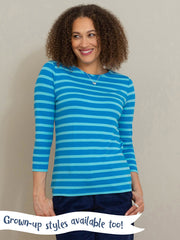 Stripy leggings blue