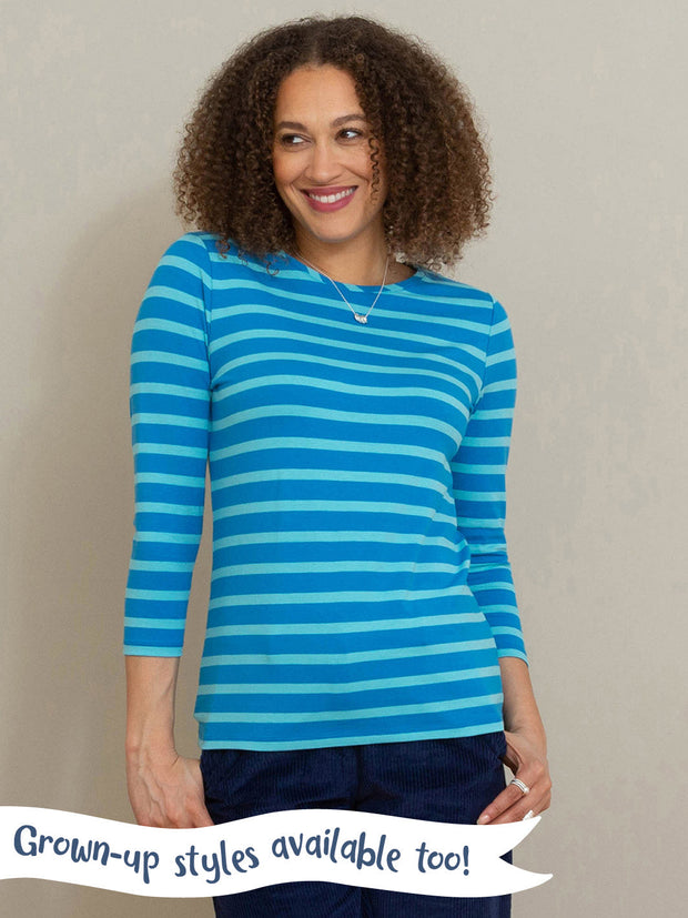 Stripy leggings blue