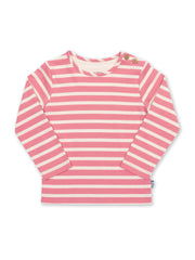 Kite - Girls organic cotton breton top pink - Long sleeved