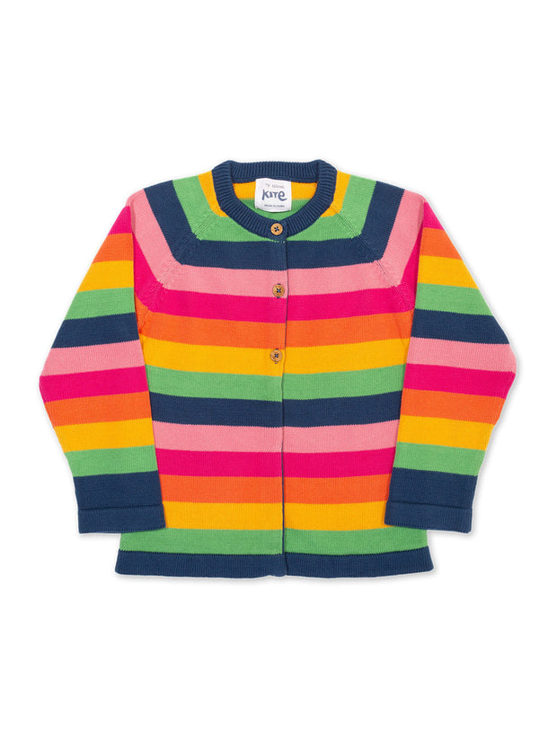 Kite - Girls organic cotton cloudbow cardi rainbow - Midweight knitwear