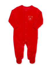 Kite - Baby organic cotton mr bear velvety sleepsuit navy - Zip opening