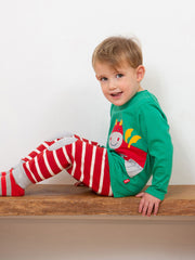 Stripy joggers red