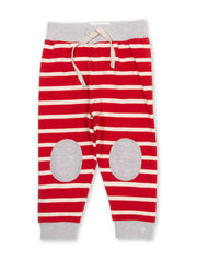 Kite - Boys organic cotton stripy joggers red - Elasticated waistband
