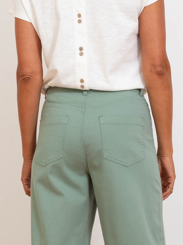 Evershot wide leg twill crops sage