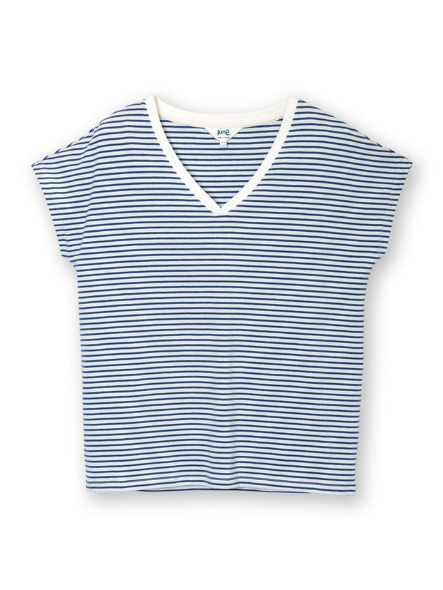 Coombe jersey top navy stripe