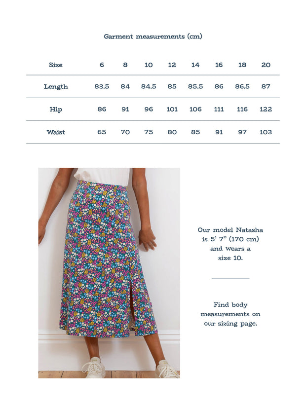 Middlemarsh jersey skirt flower patch