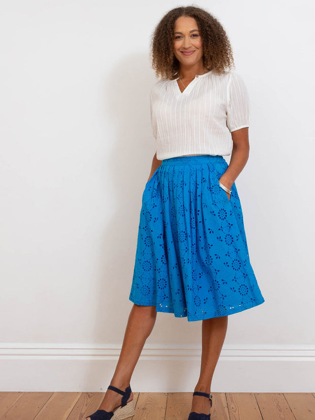 Chedington broderie skirt