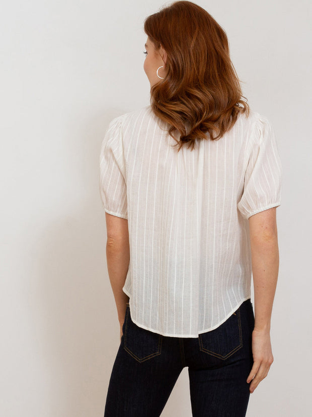 Tincleton jacquard stripe blouse
