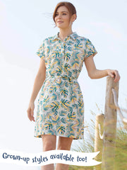 Rainforest shirred sun dress