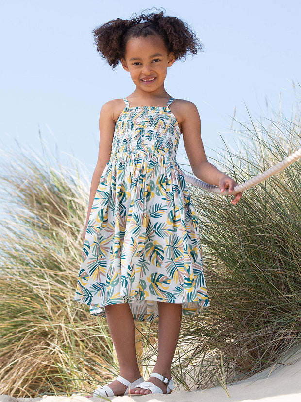 Rainforest shirred sun dress