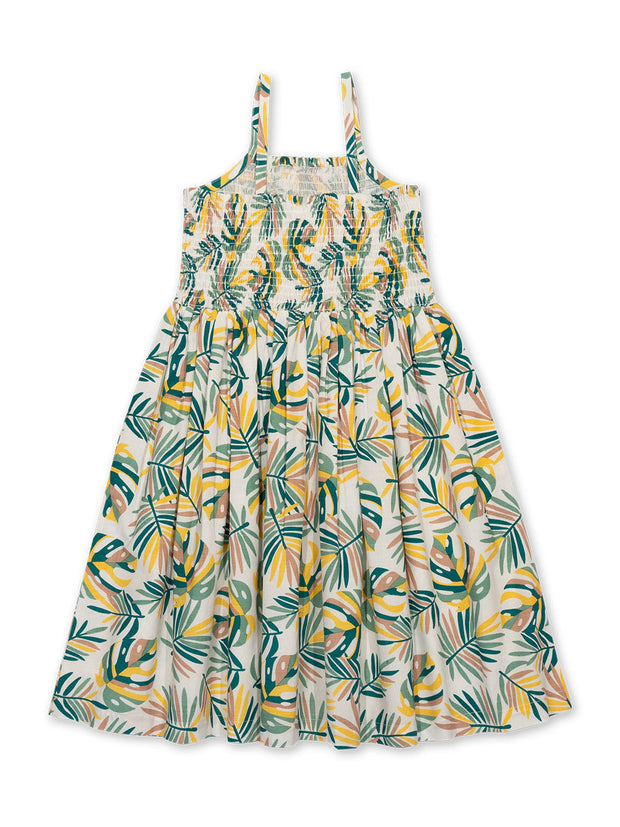 Rainforest shirred sun dress