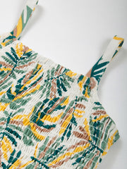 Rainforest shirred sun dress