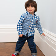 Boy in mix and match shirt
